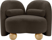 Daphne Boucle Fabric Upholstered Chair in Brown - 44003Brown-C