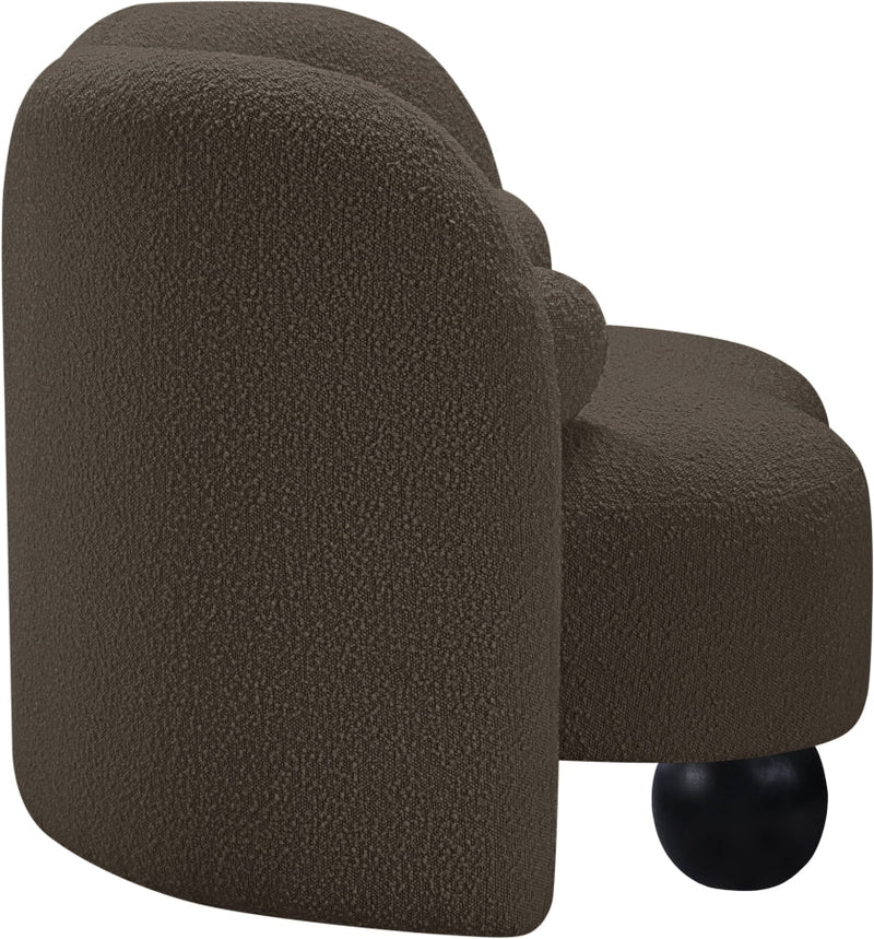 Daphne Boucle Fabric Upholstered Chair in Brown - 44003Brown-C