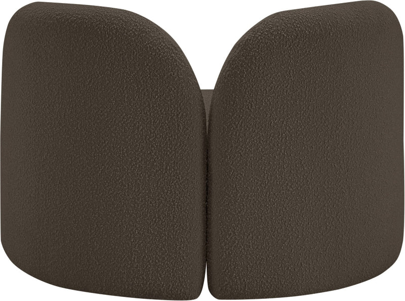 Daphne Boucle Fabric Upholstered Chair in Brown - 44003Brown-C