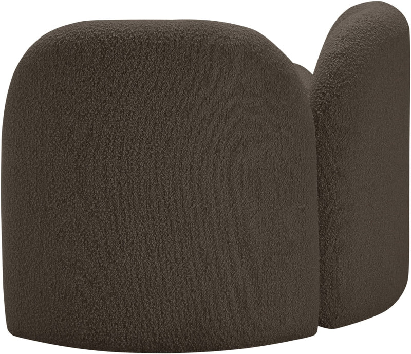 Daphne Boucle Fabric Upholstered Chair in Brown - 44003Brown-C