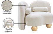 Daphne Boucle Fabric Upholstered Chair in Cream - 44003Cream-C