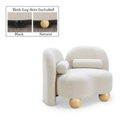 Daphne Boucle Fabric Upholstered Chair in Cream - 44003Cream-C