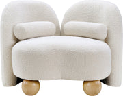 Daphne Boucle Fabric Upholstered Chair in Cream - 44003Cream-C