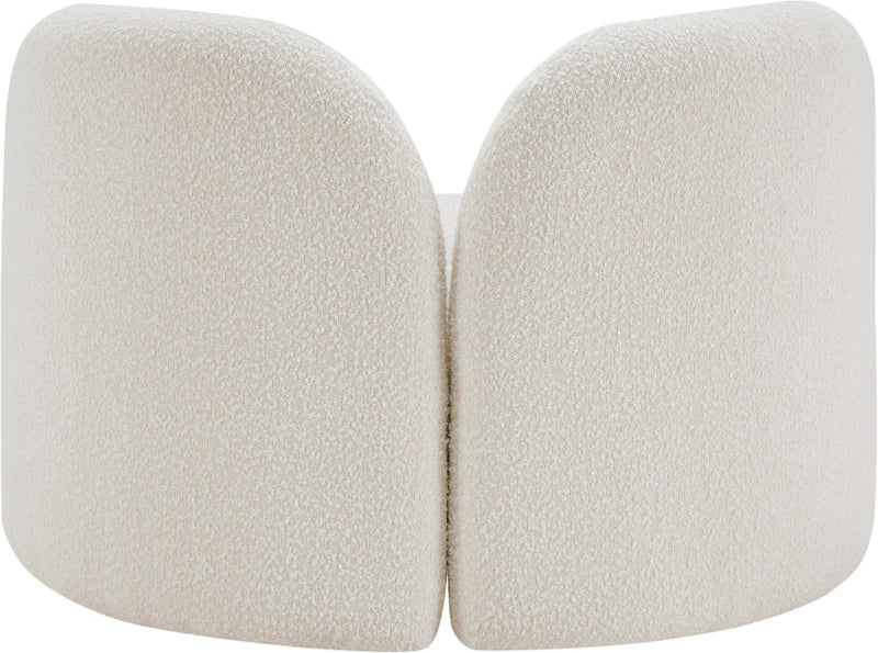 Daphne Boucle Fabric Upholstered Chair in Cream - 44003Cream-C
