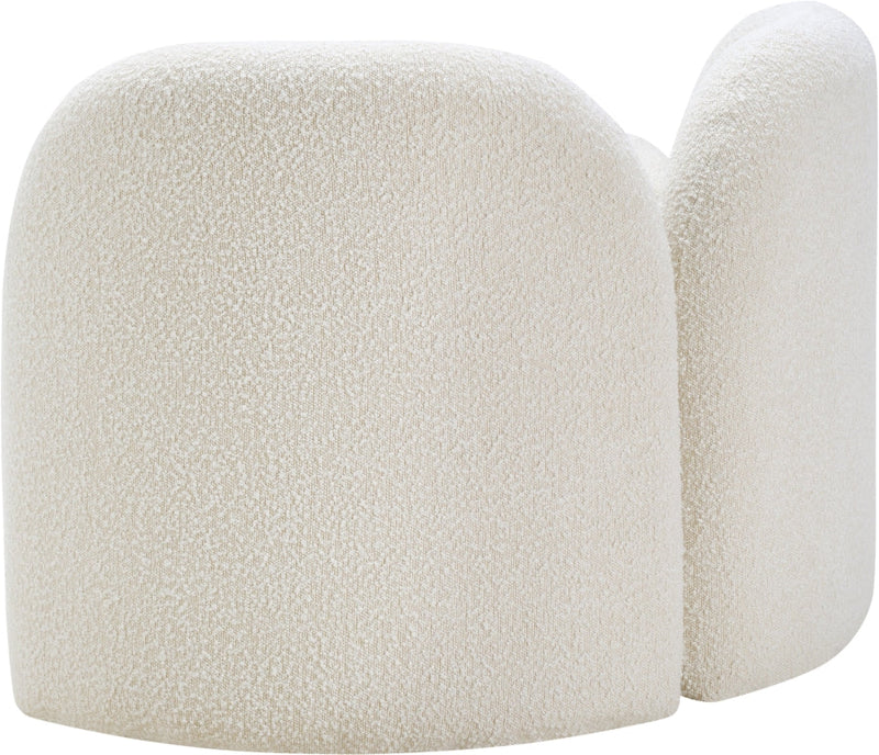 Daphne Boucle Fabric Upholstered Chair in Cream - 44003Cream-C