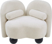 Daphne Boucle Fabric Upholstered Chair in Cream - 44003Cream-C
