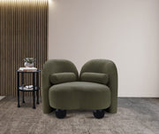 Daphne Boucle Fabric Upholstered Chair in Olive - 44003Olive-C