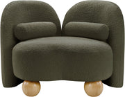 Daphne Boucle Fabric Upholstered Chair in Olive - 44003Olive-C