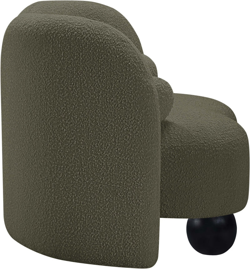 Daphne Boucle Fabric Upholstered Chair in Olive - 44003Olive-C