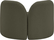 Daphne Boucle Fabric Upholstered Chair in Olive - 44003Olive-C