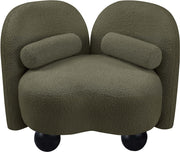 Daphne Boucle Fabric Upholstered Chair in Olive - 44003Olive-C
