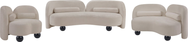 Daphne Chenille Fabric Upholstered Chair in Beige - 44001Beige-C