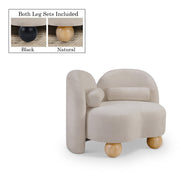 Daphne Chenille Fabric Upholstered Chair in Beige - 44001Beige-C