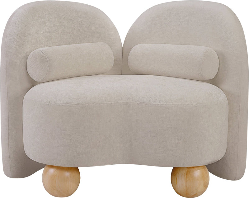 Daphne Chenille Fabric Upholstered Chair in Beige - 44001Beige-C