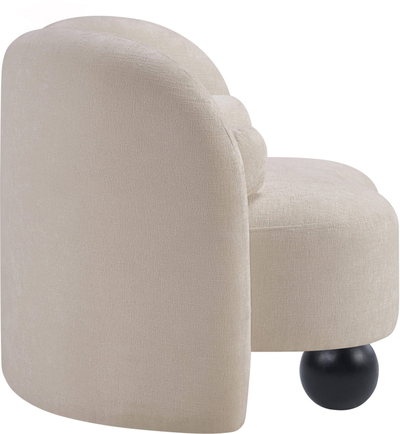 Daphne Chenille Fabric Upholstered Chair in Beige - 44001Beige-C