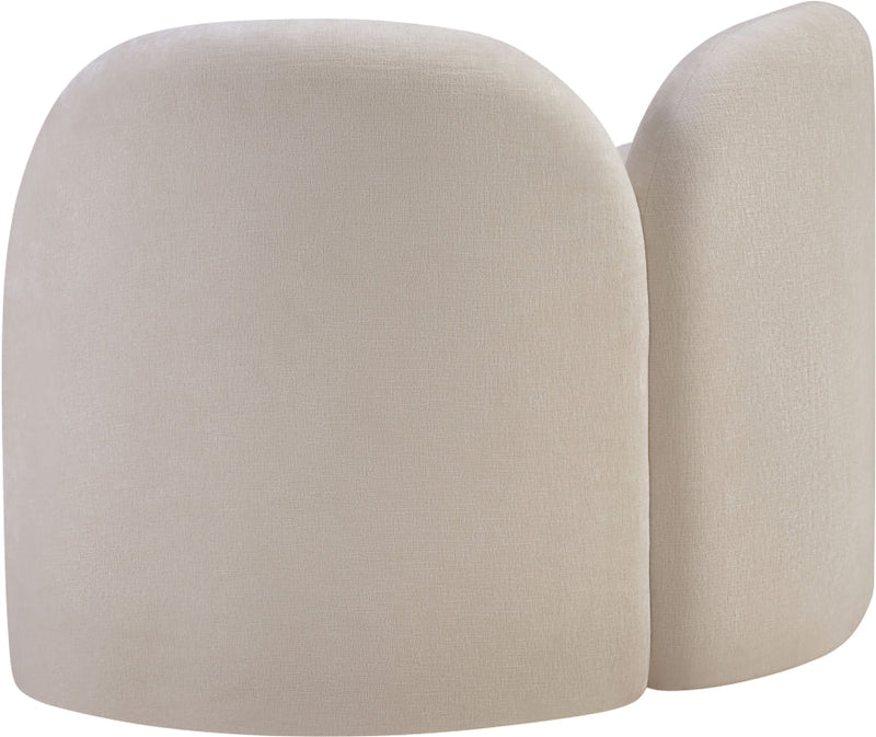 Daphne Chenille Fabric Upholstered Chair in Beige - 44001Beige-C