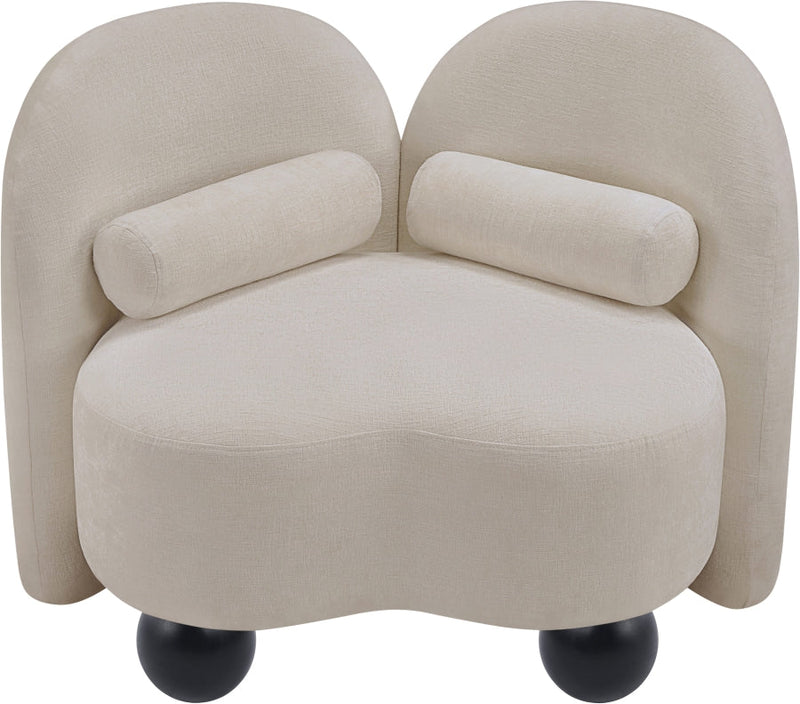 Daphne Chenille Fabric Upholstered Chair in Beige - 44001Beige-C