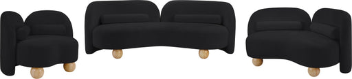 Daphne Chenille Fabric Upholstered Chair in Black - 44001Black-C