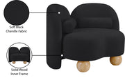 Daphne Chenille Fabric Upholstered Chair in Black - 44001Black-C