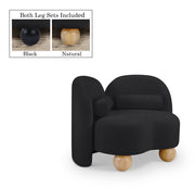 Daphne Chenille Fabric Upholstered Chair in Black - 44001Black-C