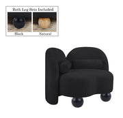 Daphne Chenille Fabric Upholstered Chair in Black - 44001Black-C