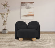 Daphne Chenille Fabric Upholstered Chair in Black - 44001Black-C