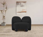 Daphne Chenille Fabric Upholstered Chair in Black - 44001Black-C
