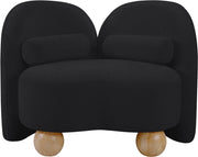 Daphne Chenille Fabric Upholstered Chair in Black - 44001Black-C