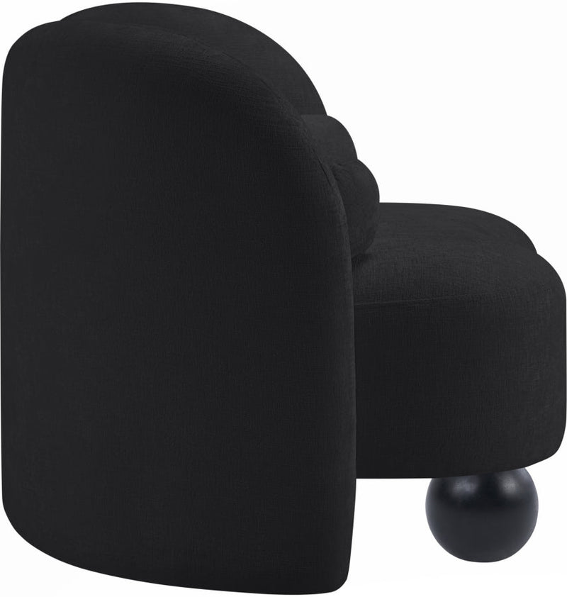 Daphne Chenille Fabric Upholstered Chair in Black - 44001Black-C
