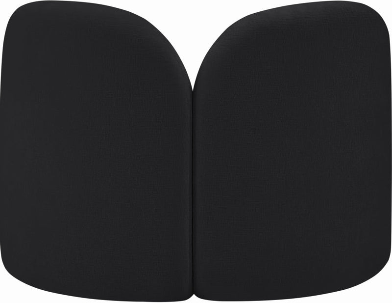 Daphne Chenille Fabric Upholstered Chair in Black - 44001Black-C