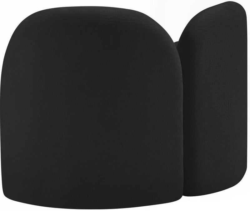 Daphne Chenille Fabric Upholstered Chair in Black - 44001Black-C