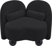 Daphne Chenille Fabric Upholstered Chair in Black - 44001Black-C