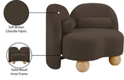 Daphne Chenille Fabric Upholstered Chair in Brown - 44001Brown-C