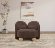 Daphne Chenille Fabric Upholstered Chair in Brown - 44001Brown-C