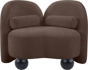 Daphne Chenille Fabric Upholstered Chair in Brown - 44001Brown-C