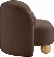 Daphne Chenille Fabric Upholstered Chair in Brown - 44001Brown-C