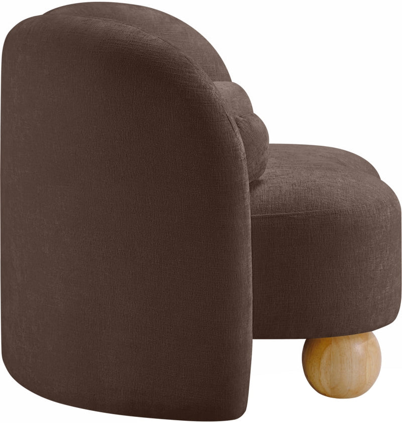 Daphne Chenille Fabric Upholstered Chair in Brown - 44001Brown-C