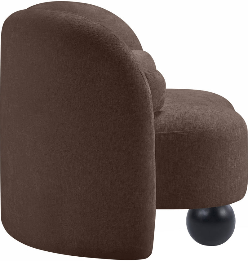 Daphne Chenille Fabric Upholstered Chair in Brown - 44001Brown-C