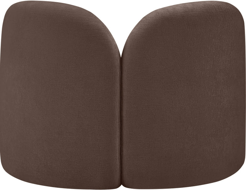 Daphne Chenille Fabric Upholstered Chair in Brown - 44001Brown-C