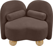 Daphne Chenille Fabric Upholstered Chair in Brown - 44001Brown-C