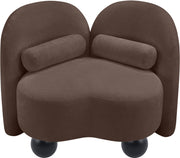 Daphne Chenille Fabric Upholstered Chair in Brown - 44001Brown-C