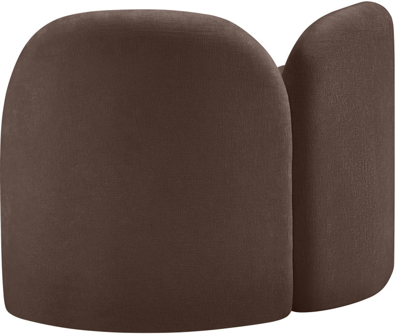 Daphne Chenille Fabric Upholstered Chair in Brown - 44001Brown-C