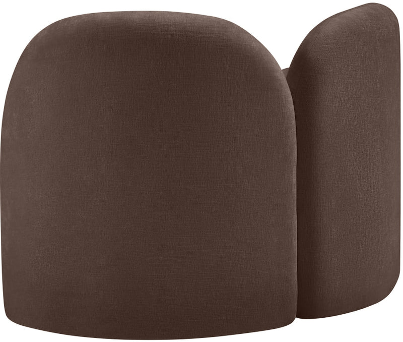 Daphne Chenille Fabric Upholstered Chair in Brown - 44001Brown-C