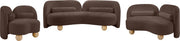 Daphne Chenille Fabric Upholstered Chair in Brown - 44001Brown-C