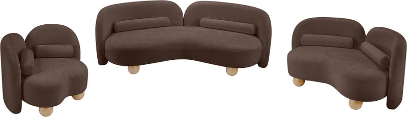 Daphne Chenille Fabric Upholstered Chair in Brown - 44001Brown-C