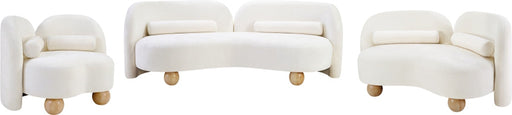 Daphne Chenille Fabric Upholstered Chair in Cream - 44001Cream-C