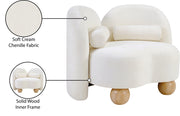 Daphne Chenille Fabric Upholstered Chair in Cream - 44001Cream-C