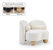 Daphne Chenille Fabric Upholstered Chair in Cream - 44001Cream-C