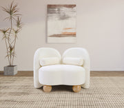 Daphne Chenille Fabric Upholstered Chair in Cream - 44001Cream-C