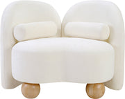 Daphne Chenille Fabric Upholstered Chair in Cream - 44001Cream-C